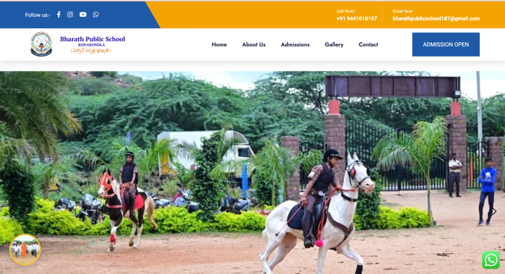 Bharath Public School website preview